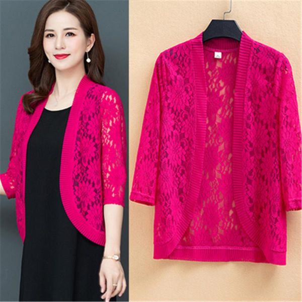 women's knits & tees 2021 korean autumn summer women clothes plus size 5xl lace cardigan female cardigans shawl coat ladies outerwear, White
women's knits & tees 2021 korean autumn summer women clothes plus size 5xl lace cardigan female cardigans shawl coat ladies outerwear, White