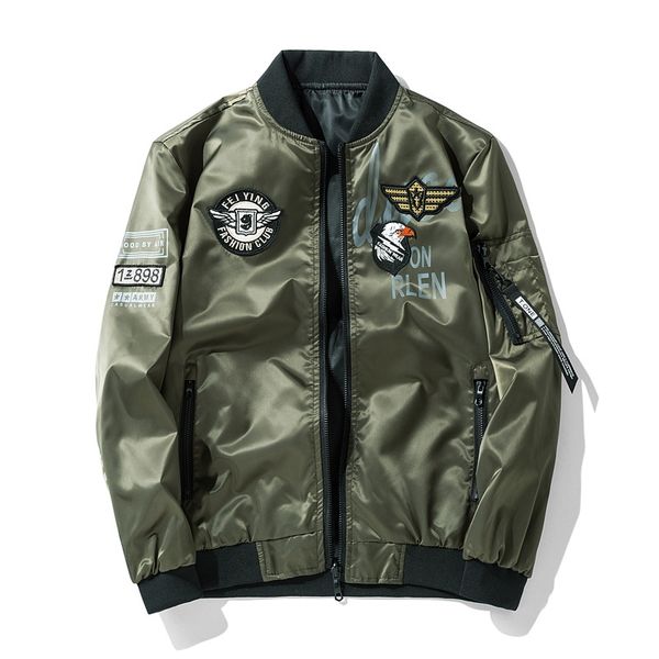 spring and autumn air force ma1 men's jacket, flight suit, double-sided embroidered baseball suit, large tooling coat, fashion, Black;brown
spring and autumn air force ma1 men's jacket, flight suit, double-sided embroidered baseball suit, large tooling coat, fashion, Black;brown