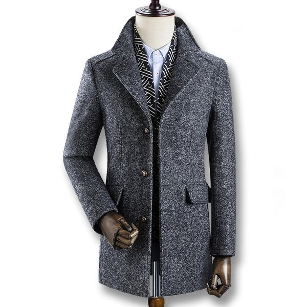 men's wool & blends 2021 male casual fashion slim fit large size business dress coats men winter autumn thick parkas, Black
men's wool & blends 2021 male casual fashion slim fit large size business dress coats men winter autumn thick parkas, Black