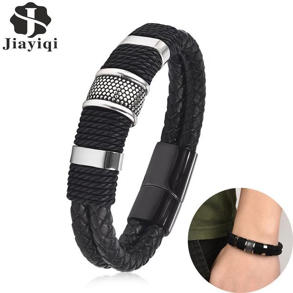 fashion braided leather bracelet men's stainless steel magnetic clasp doublelayer design wrapping bangle male jewelry party gift charm, Golden;silver
fashion braided leather bracelet men's stainless steel magnetic clasp doublelayer design wrapping bangle male jewelry party gift charm, Golden;silver
