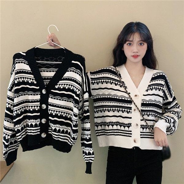 women's jackets women's striped v-neck casual button up knitted short cardigan 2021, Black;brown
women's jackets women's striped v-neck casual button up knitted short cardigan 2021, Black;brown