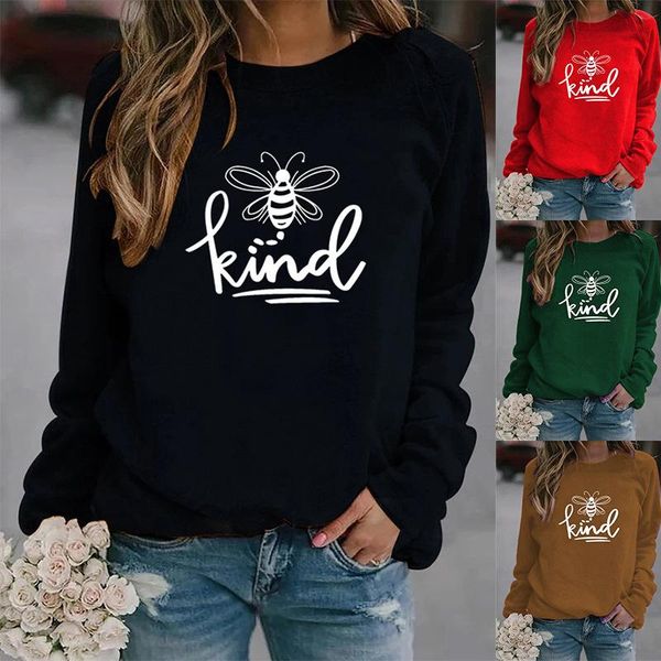 women's hoodies & sweatshirts women hoodie bee kind printed fleece long sleeve o neck loose sweatshirt girls pullovers winter, Black
women's hoodies & sweatshirts women hoodie bee kind printed fleece long sleeve o neck loose sweatshirt girls pullovers winter, Black