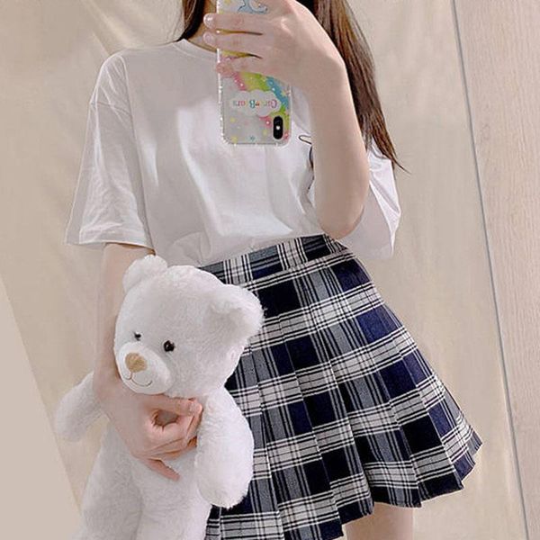 women's t-shirt 2021 summer women clothing printed cartoon casual loose o neck short sleeve korean style girls ins cute tee jk1047, White
women's t-shirt 2021 summer women clothing printed cartoon casual loose o neck short sleeve korean style girls ins cute tee jk1047, White