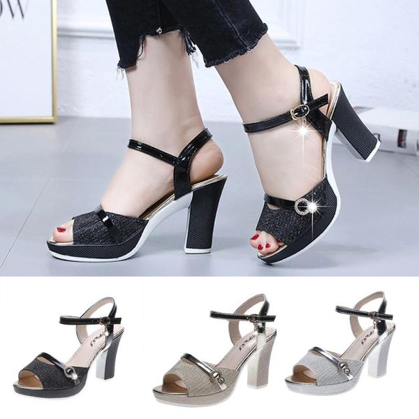 women sandals high heel shoes ankle buckle dress party fish mouth open toe female fashion summer outdoor beach 50#, Black
women sandals high heel shoes ankle buckle dress party fish mouth open toe female fashion summer outdoor beach 50#, Black