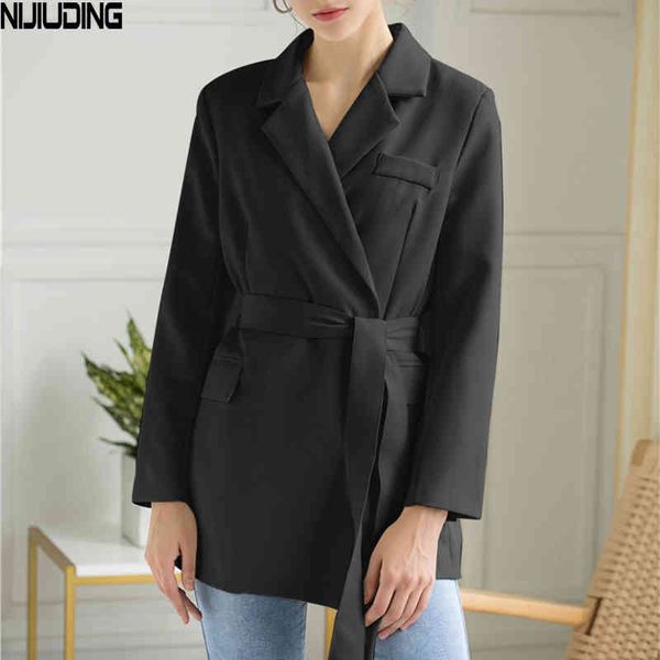 spring and autumn polyester belt korean solid casual temperament ins thin jacket female lace psblazers 210514, White;black
spring and autumn polyester belt korean solid casual temperament ins thin jacket female lace psblazers 210514, White;black