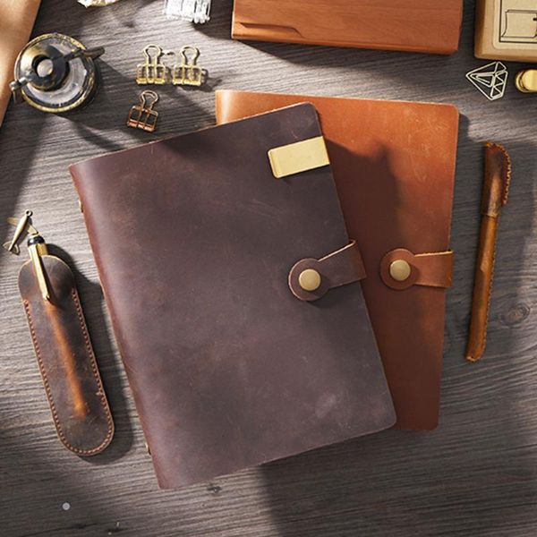 notepads retro notebook cowhide cover genuine leather handmade sketchbook diy journal office teacher student hasp diary gift, Purple;pink
notepads retro notebook cowhide cover genuine leather handmade sketchbook diy journal office teacher student hasp diary gift, Purple;pink