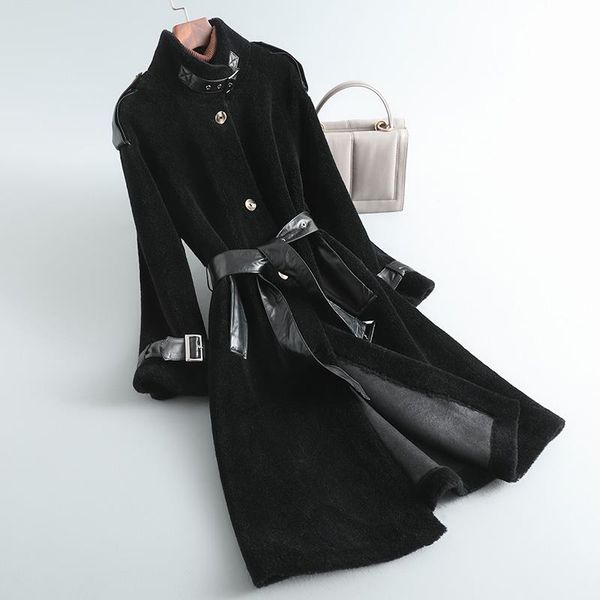 women's fur & faux women winter real coat fashion female long sheep shearling jackets korean style casual thick warm loose wool coats j, Black
women's fur & faux women winter real coat fashion female long sheep shearling jackets korean style casual thick warm loose wool coats j, Black