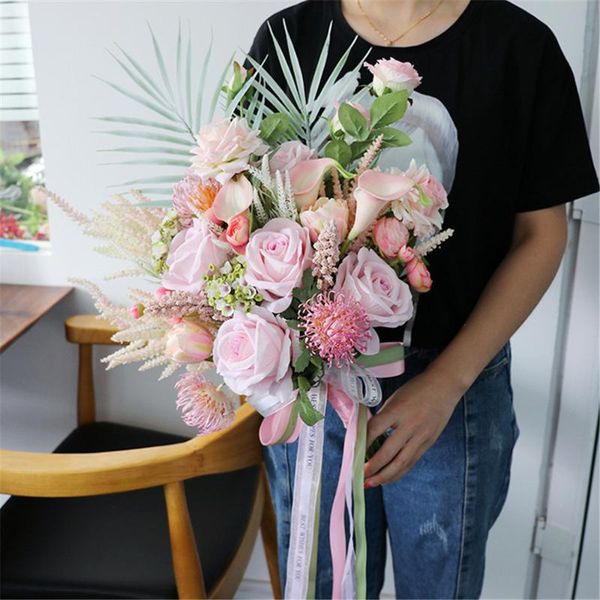 wedding flowers pink bride hand bouquet bridesmaid rose kwiaty sztuczne bukiety leaves artificial silk flower table
wedding flowers pink bride hand bouquet bridesmaid rose kwiaty sztuczne bukiety leaves artificial silk flower table