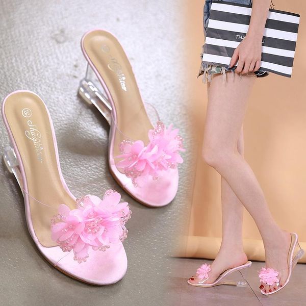 summer rhinestone beaded women's shoes transparent crystal wedge high heels fish mouth sandals heel k0rw slippers, Black
summer rhinestone beaded women's shoes transparent crystal wedge high heels fish mouth sandals heel k0rw slippers, Black