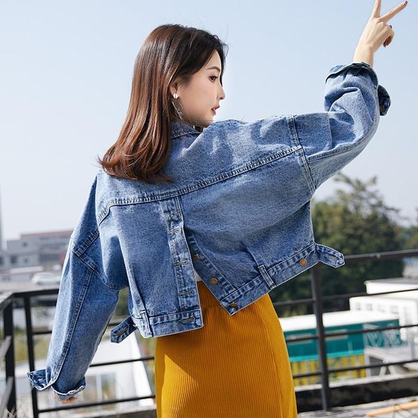 women's jackets women coats and spring autumn korean style short harajuku jacket back split loose jean coat, Black;brown
women's jackets women coats and spring autumn korean style short harajuku jacket back split loose jean coat, Black;brown