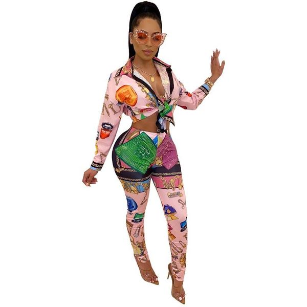 two piece dress vintage print lady suit full sleeve shirt and slim pencil pants set brand fashion outfit, White
two piece dress vintage print lady suit full sleeve shirt and slim pencil pants set brand fashion outfit, White
