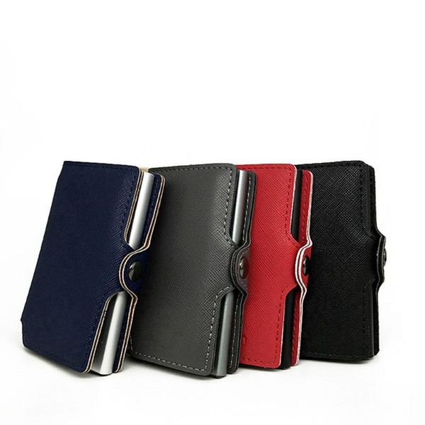 card holders men and women holder single box pu leather fashion mini safe aluminum antimagnetic purse case, Brown;gray
card holders men and women holder single box pu leather fashion mini safe aluminum antimagnetic purse case, Brown;gray