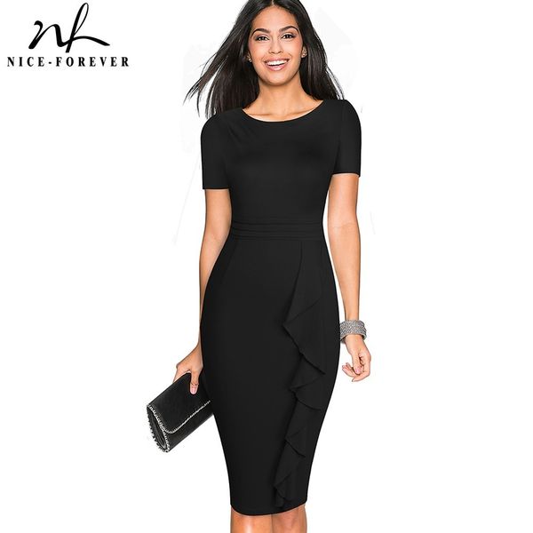 nice-forever summer women solid pure color vintage ruffle dresses formal business party slim fitted dress btyb588 210419, White
nice-forever summer women solid pure color vintage ruffle dresses formal business party slim fitted dress btyb588 210419, White