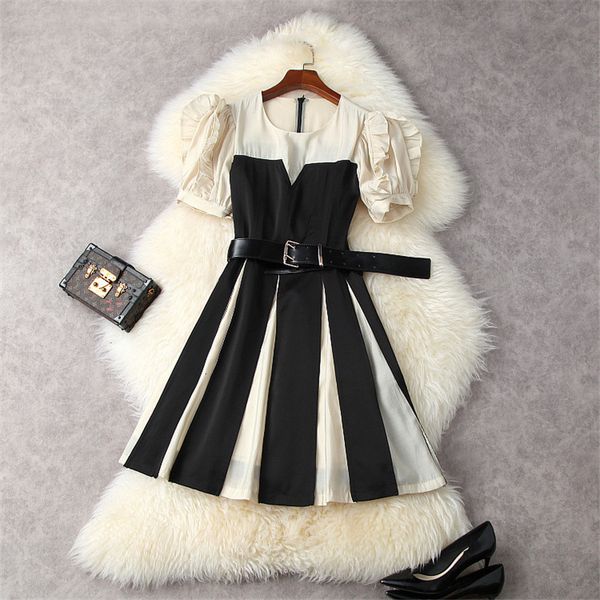 two piece dress fashion puff manga contrast colour empire with short belt women's dress fancy summer clothes princess party femme robe, White
two piece dress fashion puff manga contrast colour empire with short belt women's dress fancy summer clothes princess party femme robe, White