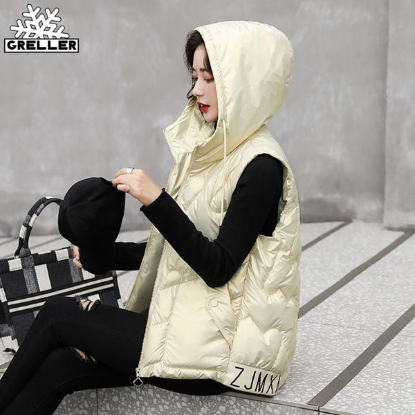 women's vests greller 2021 autumn winter vest waistcoat women parkas short hooded sleeveless thick warm down cotton padded jacket, Black;white
women's vests greller 2021 autumn winter vest waistcoat women parkas short hooded sleeveless thick warm down cotton padded jacket, Black;white