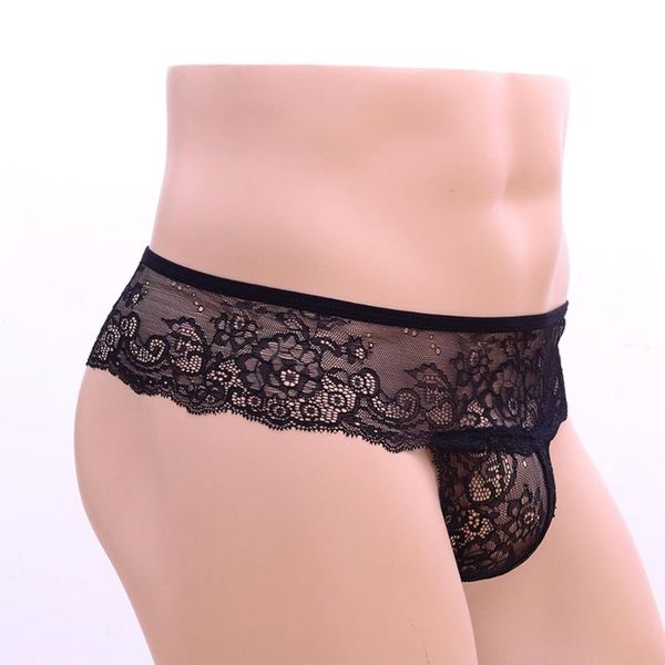 men t-back briefs sissy panties thong lace low rise underwear underpants men's, Black;white
men t-back briefs sissy panties thong lace low rise underwear underpants men's, Black;white