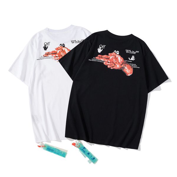 2021 spring and summer off new fashion printed finger round neck short sleeve t-shirt for men women, White;black
2021 spring and summer off new fashion printed finger round neck short sleeve t-shirt for men women, White;black