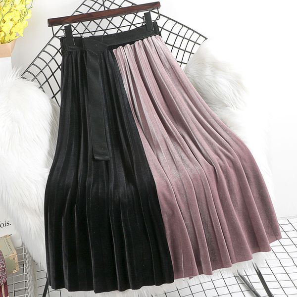 korean autumn trend velvet stitching pleated skirts joker elegant slim long a-line mid-calf patchwork woman 210420, Black
korean autumn trend velvet stitching pleated skirts joker elegant slim long a-line mid-calf patchwork woman 210420, Black