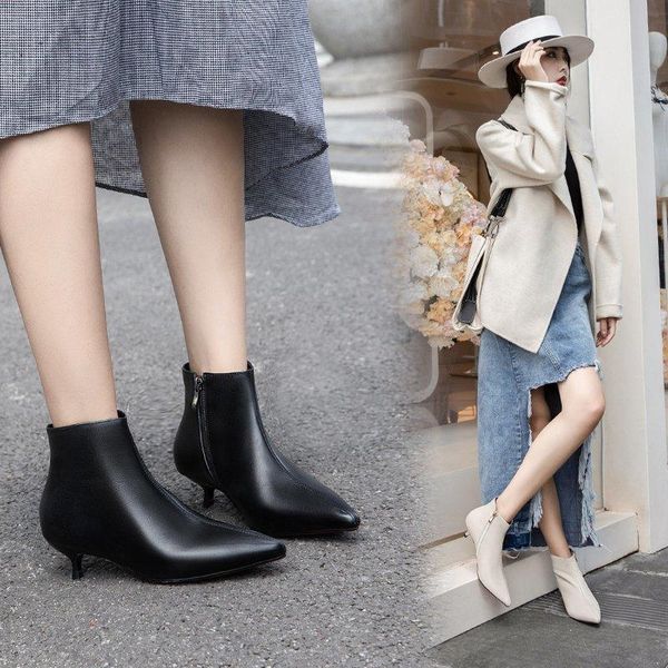 boots 2021 women's spring and autumn single high-heeled korean version of wild winter plus velvet ankle pointed, Black
boots 2021 women's spring and autumn single high-heeled korean version of wild winter plus velvet ankle pointed, Black