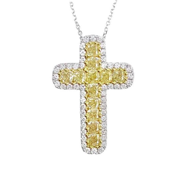 fashion luxury copper yellow zircon cross necklace jewelry exquisite inlaid rhinestones pendant for women necklaces, Silver
fashion luxury copper yellow zircon cross necklace jewelry exquisite inlaid rhinestones pendant for women necklaces, Silver