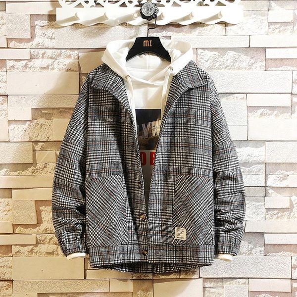 men's jackets vintage classic plaid jacket oversized coat men fashion lapel collar long sleeve loose outerwear clothing, Black;brown
men's jackets vintage classic plaid jacket oversized coat men fashion lapel collar long sleeve loose outerwear clothing, Black;brown
