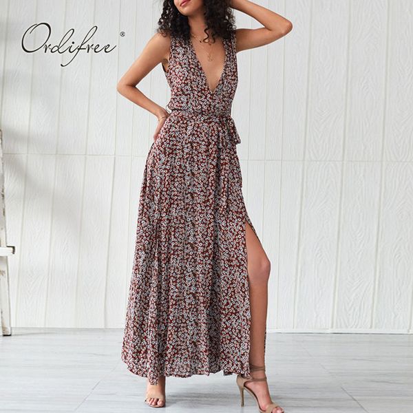arrival summer boho floral maxi bohemian women vintage print sleeveless split long dress 210415, Black;gray
arrival summer boho floral maxi bohemian women vintage print sleeveless split long dress 210415, Black;gray