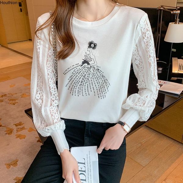 women's t-shirt autumn o collar long sleeve letter printing girl cotton stitching casual fashion lady loose, White
women's t-shirt autumn o collar long sleeve letter printing girl cotton stitching casual fashion lady loose, White
