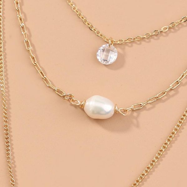 chains fashion all-match natural baroque style pendant multi-layer necklace sweater chain women, Silver
chains fashion all-match natural baroque style pendant multi-layer necklace sweater chain women, Silver