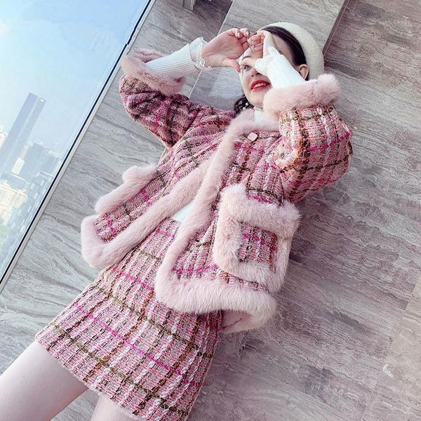 women's tracksuits elegant pink plaid tweed set women cute faux fur collar round neck jacket and mini a line skirt suit christmas 2 pie, Gray
women's tracksuits elegant pink plaid tweed set women cute faux fur collar round neck jacket and mini a line skirt suit christmas 2 pie, Gray