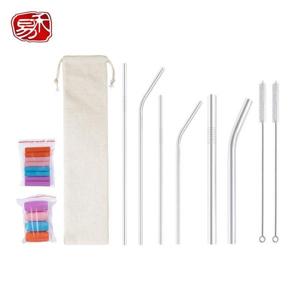 drinking straws heyi reusable 304 stainless steel straw silicone sleeve cleaning brush smoothie milkshake metal wholesale cst
drinking straws heyi reusable 304 stainless steel straw silicone sleeve cleaning brush smoothie milkshake metal wholesale cst