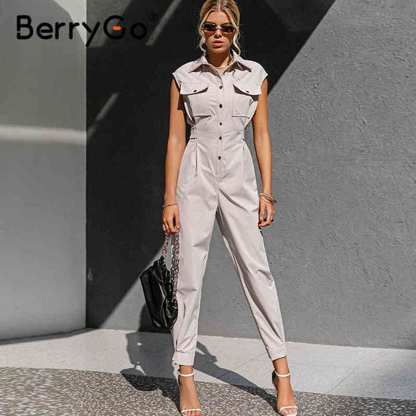 berrygo retro sleeveless high waist slim woman overalls cool ankle banded jumpsuit romper pockets grey spring summer playsuit 210513, Black;white
berrygo retro sleeveless high waist slim woman overalls cool ankle banded jumpsuit romper pockets grey spring summer playsuit 210513, Black;white