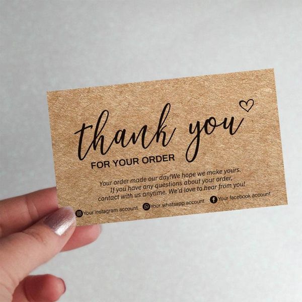 100pcs custom kraft paper thank you card for your order labels small business commercial cards add contact greeting
100pcs custom kraft paper thank you card for your order labels small business commercial cards add contact greeting