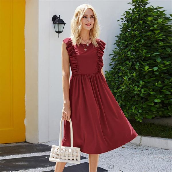 fashion retro ruffles women dresses a line party solid o neck sleeveless summer dress plus size casual beach vestidos robe, Black;gray
fashion retro ruffles women dresses a line party solid o neck sleeveless summer dress plus size casual beach vestidos robe, Black;gray
