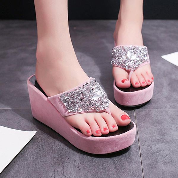 rhinestone wedges slippers women 2021 fashion flip flops platform sandals summer shoes beach woman clip toe, Black
rhinestone wedges slippers women 2021 fashion flip flops platform sandals summer shoes beach woman clip toe, Black
