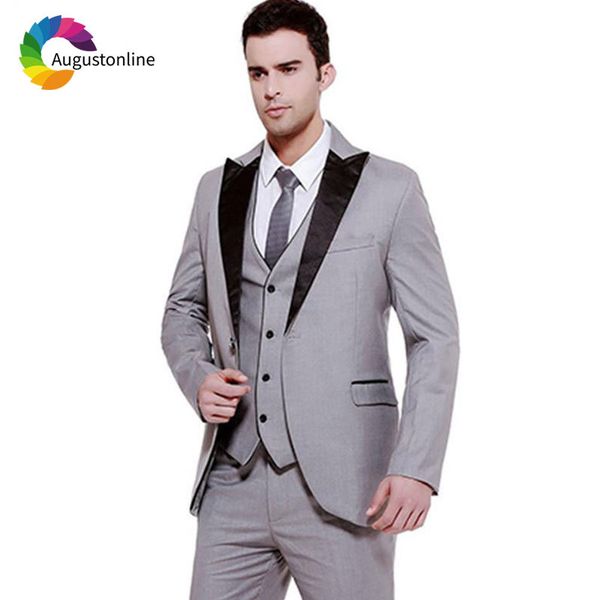 men's suits & blazers formal grey wedding for men black lapel man jacket slim fit groom tuxedos with pants 3 pieces lhq4, White;black
men's suits & blazers formal grey wedding for men black lapel man jacket slim fit groom tuxedos with pants 3 pieces lhq4, White;black