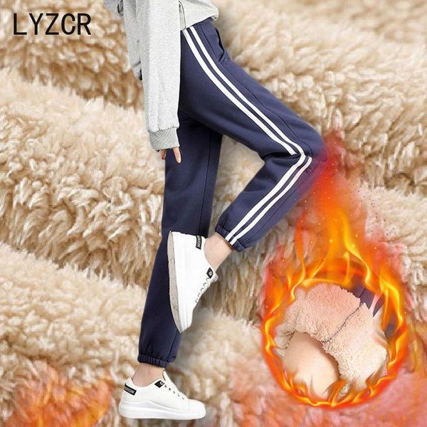 women's pants & capris lyzcr women winter thick warm velvet fleece for striped harem 2021 high waisted trousers, Black;white
women's pants & capris lyzcr women winter thick warm velvet fleece for striped harem 2021 high waisted trousers, Black;white