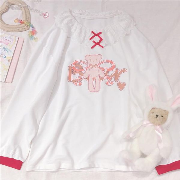women's hoodies & sweatshirts mori girl cute bear printed lace collar bow long sleeve harajuku lolita sweatshirt autumn loose pullovers, Black
women's hoodies & sweatshirts mori girl cute bear printed lace collar bow long sleeve harajuku lolita sweatshirt autumn loose pullovers, Black