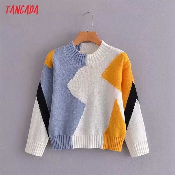 tangada women fashion patchwork knitted sweater jumper o neck female elegant oversize pullovers chic 5d113 211011, White;black
tangada women fashion patchwork knitted sweater jumper o neck female elegant oversize pullovers chic 5d113 211011, White;black