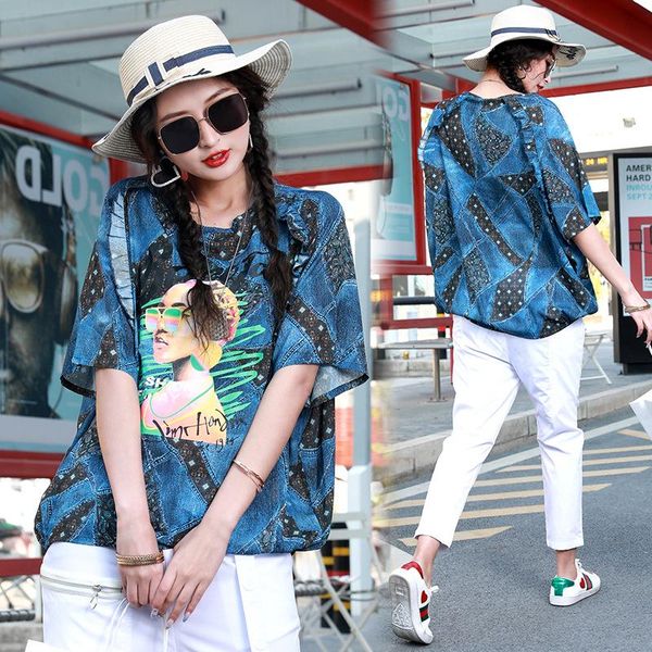 fashion women women's tee shirt large size female clothing oversized short sleeve summer style overweight tees xc471 t-shirt, White
fashion women women's tee shirt large size female clothing oversized short sleeve summer style overweight tees xc471 t-shirt, White