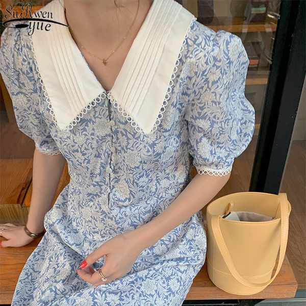 vintage chic summer women dress print floral polo neck bubble sleeve high waist spring casual vestido 14149 210427, Black;gray
vintage chic summer women dress print floral polo neck bubble sleeve high waist spring casual vestido 14149 210427, Black;gray