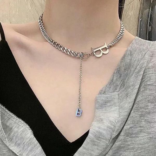 ladies european and american personality wild letters stainless steel simple temperament fashion clavicle necklace pendant necklaces, Silver
ladies european and american personality wild letters stainless steel simple temperament fashion clavicle necklace pendant necklaces, Silver