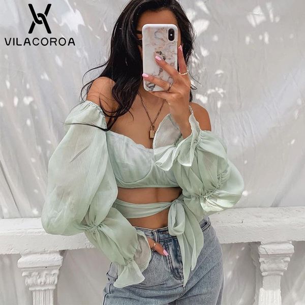 square collar flared sleeves women blouse green ruffle backless lace-up chiffon crop street high waist shirt female women's blouses & s, White
square collar flared sleeves women blouse green ruffle backless lace-up chiffon crop street high waist shirt female women's blouses & s, White