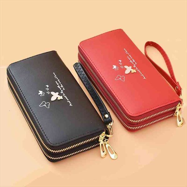 double zipper butterfly wallets fashion lady wristlet handbags long money bag coin purse card id holder clutch woman wallet, Red;black
double zipper butterfly wallets fashion lady wristlet handbags long money bag coin purse card id holder clutch woman wallet, Red;black