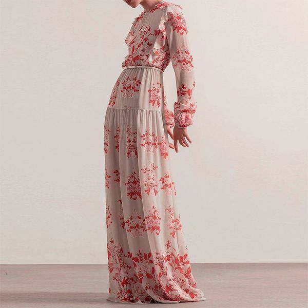 casual dresses vintage elegant ruffles floral printed maxi for women runway designers long sleeve chiffon dress 9t4e, Black;gray
casual dresses vintage elegant ruffles floral printed maxi for women runway designers long sleeve chiffon dress 9t4e, Black;gray