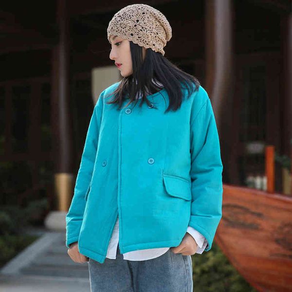 johnature women vintage spring jackets long sleeve solid color coats button cotton linen female chinese style warm jackets 210521, Black;brown
johnature women vintage spring jackets long sleeve solid color coats button cotton linen female chinese style warm jackets 210521, Black;brown