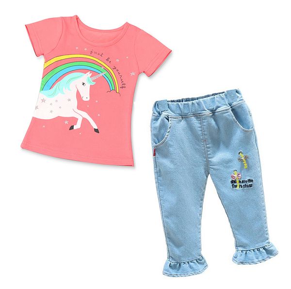 fashion baby girl cotton clothing sets 2-6t kids unicorn designer t-shirt autumn children jeans suits 7 colors, White
fashion baby girl cotton clothing sets 2-6t kids unicorn designer t-shirt autumn children jeans suits 7 colors, White