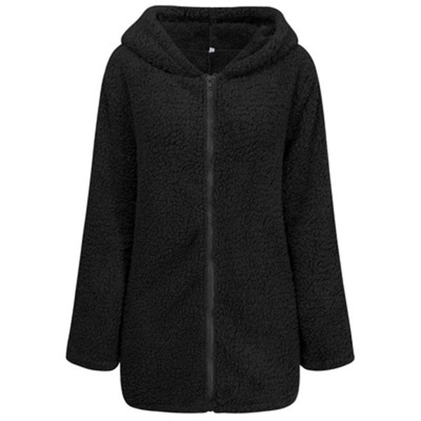 women's wool & blends fashion jacket autumn and winter loose warm imitation lamb hooded women coat padded, Black
women's wool & blends fashion jacket autumn and winter loose warm imitation lamb hooded women coat padded, Black