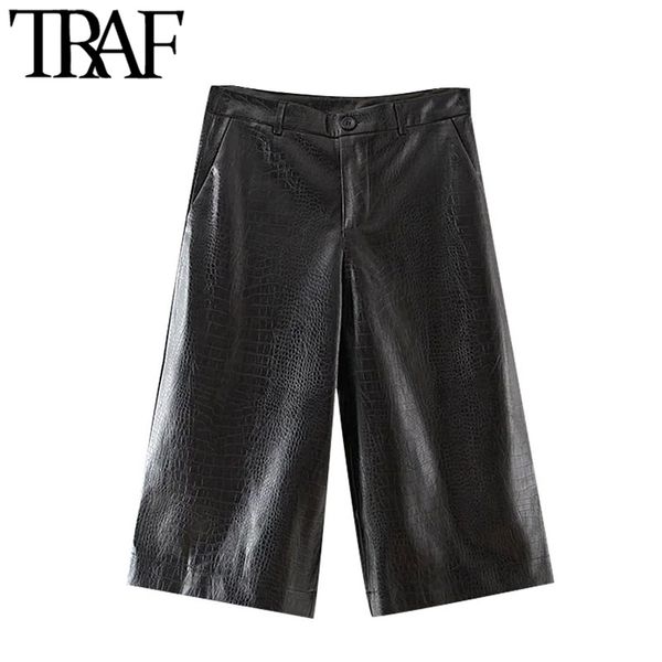 traf women fashion side pockets faux leather bermuda shorts vintage high waist zipper female short pants mujer 210415, White;black
traf women fashion side pockets faux leather bermuda shorts vintage high waist zipper female short pants mujer 210415, White;black