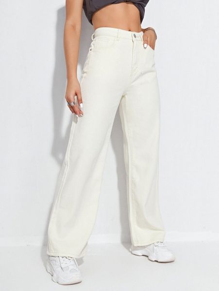 high waist wide leg jeans 71tf#, Blue