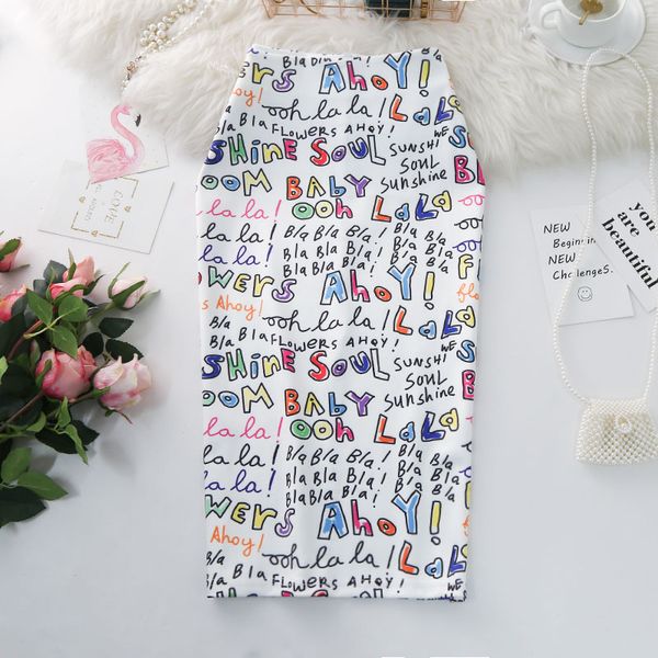 printed women's letters pencil skirts graphic summer autumn high waist slit tube faldas woman stretch skirt female gd503, Black
printed women's letters pencil skirts graphic summer autumn high waist slit tube faldas woman stretch skirt female gd503, Black